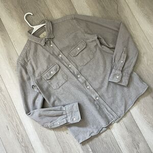 La Paz Shirt button down long sleeve mens Gray (medium) office classic business